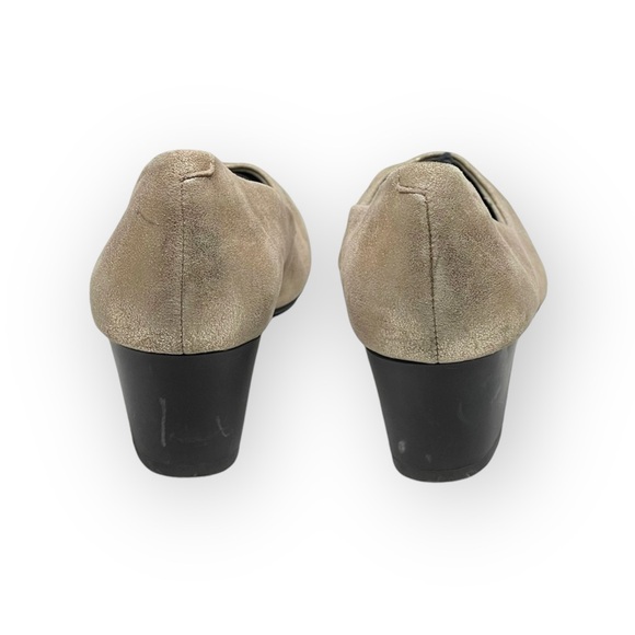 Rockport 𖤐 Walkability Leather Comfort Heeled Pumps 𖤐 Metallic Gold 𖤐 36 5.5M - Picture 3 of 15